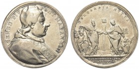 ROMA. Benedetto XIV (Prospero Lambertini), 1740-1758. Medaglia 1752 a XIII opus O. Hamerani. Ar gr. 25,97 mm 39,5 Dr. BENED XIV PONT M AN XIII Busto d...