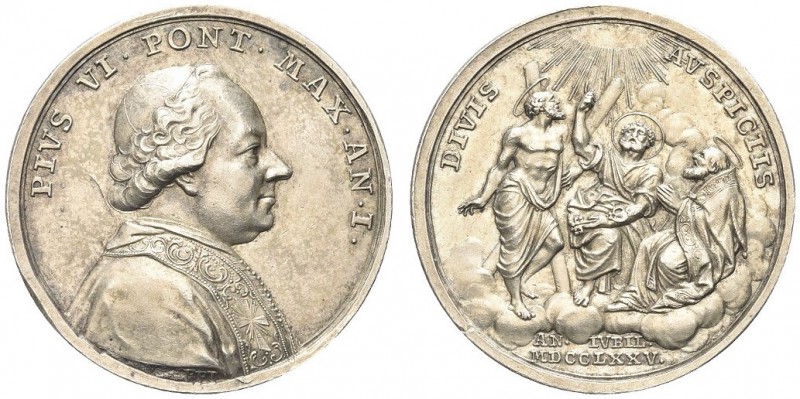 ROMA. Pio VI (Giannangelo Braschi), 1775-1799. Medaglia 1775 a. I opus Frafft. A...