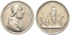 ROMA. Pio VI (Giannangelo Braschi), 1775-1799. Medaglia 1778 a. IV opus F. Hamerani. Ar gr. 19,32 mm 38,3 Dr. PIVS SEXTVS PONT MAX AN IV Busto a d. co...