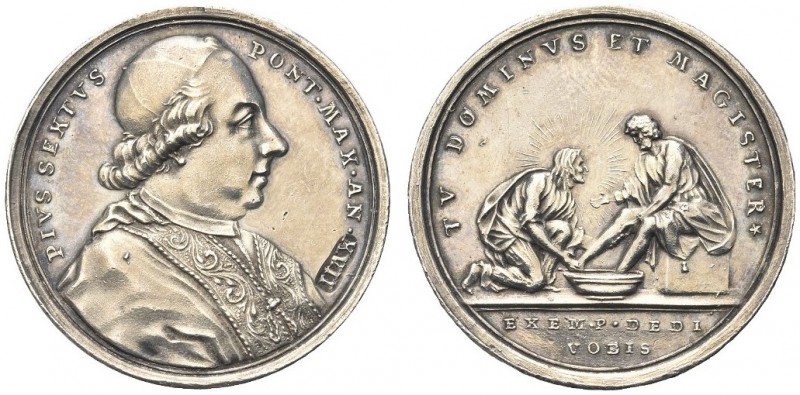 ROMA. Pio VI (Giannangelo Braschi), 1775-1799. Medaglia 1791 a. XVII. Ar gr. 12,...