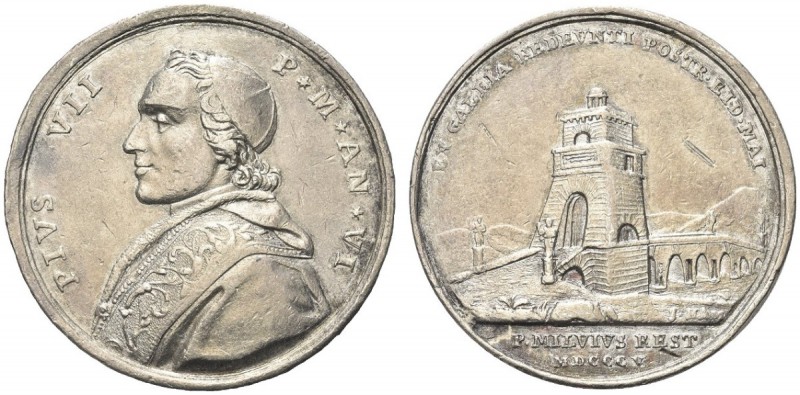 ROMA. Pio VII (Barnaba Chiaramonti), 1800-1823. Medaglia 1805 a. VI opus G. Hame...
