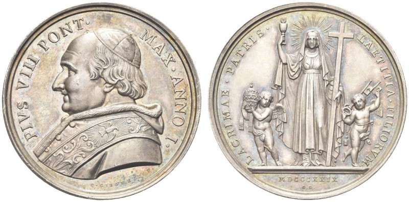 ROMA. Pio VIII (Francesco Saverio Castiglioni), 1829-1830. Medaglia 1829 a. I op...