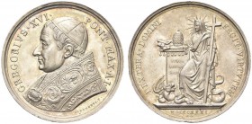 ROMA. Gregorio XVI (Bartolomeo Alberto Cappellari), 1831-1846. Medaglia 1831 a. I opus G. Girometti. Ar gr. 33,46 mm 44 Dr. GREGORIVS XVI PONT MAX A. ...