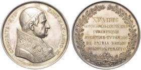 ROMA. Gregorio XVI (Bartolomeo Alberto Cappellari), 1831-1846. Medaglia 1841 a. XI opus P. Girometti e G. Cerbara. Ar gr. 131,85 mm 61,20 Dr. GREGORIV...