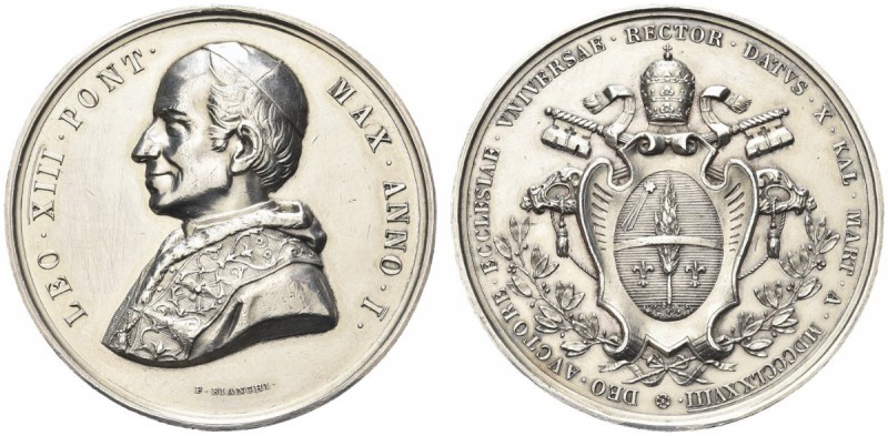 ROMA. Leone XIII (Gioacchino Pecci), 1878-1903. Medaglia 1878 a. I opus F. Bianc...