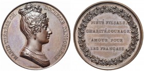 FRANCIA. Maria Teresa di Borbone, Duchessa d’Angouleme, 1778-1851. Medaglia opus G. Raymond. Æ gr. 37,83 mm 40,5 q. FDC