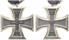 GERMANIA. Croce di ferro di 2° classe (1913-1914) completa di nastro. mm 43,5x43,5 Ottima conservazione