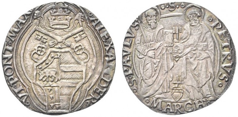 ANCONA. Alessandro VI (Rodrigo de Borja y Borja di Jativa), 1492-1503. Grosso. A...