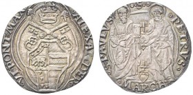 ANCONA. Alessandro VI (Rodrigo de Borja y Borja di Jativa), 1492-1503. Grosso. Ar gr. 2,70 Dr. ALEXANDER VI PONT MAX Stemma sormontato da triregno e c...
