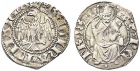 AQUILA. Giovanna II di Durazzo Regina, 1414-1435. Cella. Ar gr. 0,95 Dr. IVHANDA REGINA Aquila stante verso s., con ali spiegate. Rv. S PE TRVS P S. P...