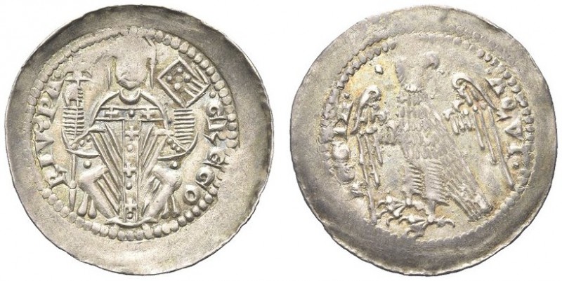 AQUILEIA. Gregorio di Montelongo, 1251-1269. Denaro con aquila. Ar gr. 1,17 Dr. ...