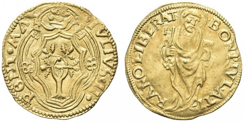 BOLOGNA. Giulio II (Giuliano della Rovere), 1503-1513. Ducato TIRANO LIBERAT. Au...