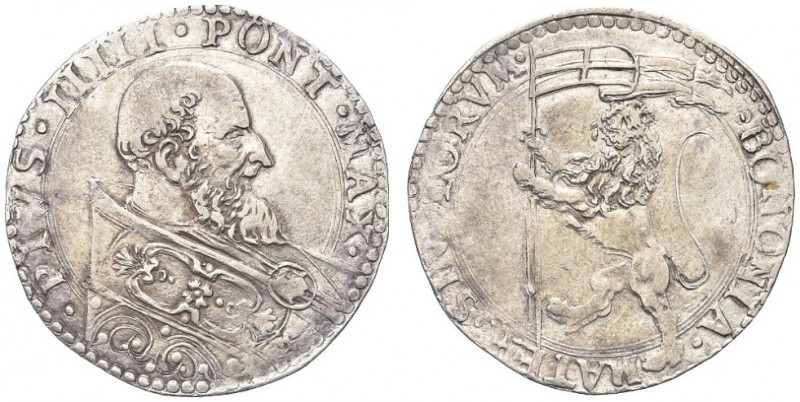 BOLOGNA. San Pio V (Antonio Ghisleri), 1566-1572. Bianco. Ar gr. 4,73 Dr. PIVS I...