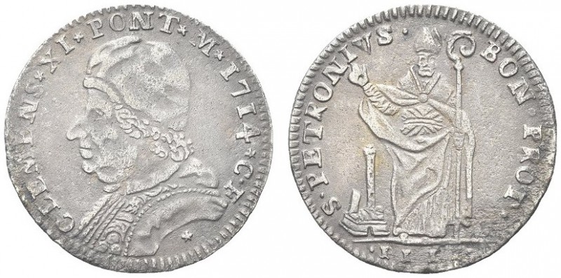 BOLOGNA. Clemente XI (Gianfrancesco Albani), 1700-1721. Muraiola da 4 Bolognini ...