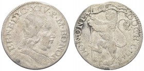 BOLOGNA. Benedetto XIV (Prospero Lambertini), 1740-1756. Bianco 1749. Ar gr. 3,18 Dr. BENEDIC XIV P M BONON Busto a d. con camauro. Rv. DONONIA DOCET ...