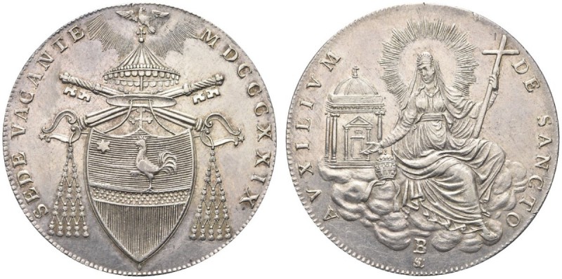 BOLOGNA. Sede Vacante (Cam. Card. Francesco Galleffi), 1829. Scudo 1829, galero ...