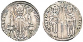 BRESCIA. Signoria di Berardo Maggi ?, 1298-1308. Grosso, emesso dopo il 1302. Ar gr. 2,14 Dr. S APOLONIV D BRISIA S. Apollonio mitrato e nimbato, sedu...