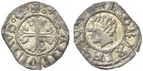 BRESCIA. Pandolfo Malatesta, 1404-1421. Denaro. Æ gr. 0,48 Dr. PAMDVLFVS Croce fiorata. Rv. D BRIXIE 3C Testa di moretto a s. CNI 38; Biaggi 426; MIR ...