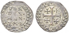 CASALE. Ferdinando Gonzaga, 1612-1626. Grosso. Mi gr. 1,57 Dr. FER DVX MAN TEM F Iscrizione su quattro linee, entro ghirlanda. Rv. Anepigrafe. Grande ...
