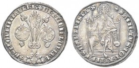 FIRENZE. Repubblica, 1189-1533. Guelfo da 20 denari. Ar gr. 2,46 Dr. DET TIBI FLORERE XPS FLORENTIA VERE due globetti Il giglio fogliato con due fiori...