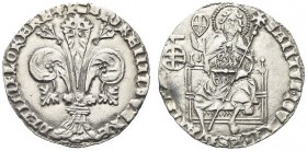 FIRENZE. Repubblica, 1189-1533. Grosso guelfo da 5 soldi e 6 denari 1412, I semestre. Ar gr. 2,42 Dr. DETTIBIFLORERE XPS FLORENTIA VERE Il Giglio con ...
