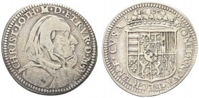FIRENZE. Cristina di Lorena granduchessa (vedova di Ferdinando I de'Medici), 1630. Testone 1630. Ar gr. 8,94 Dr. CHRIST LOTH M D ETRVR D M P Busto vel...