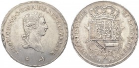 FIRENZE. Ludovico I di Borbone, Re d’Etruria, 1801-1803. Francescone 1803, stemma grande. Ar gr. 27,13 Dr. Testa nuda a d. Rv. Stemma coronato, con Co...