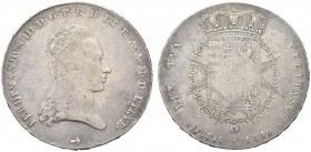 FIRENZE. Ferdinando III di Lorena Granduca, Restaurazione, 1814-1824. Francescone 1819 "seconda cifra 1 della data su 0". Ar gr. 27,15 Dr. Testa a d. ...