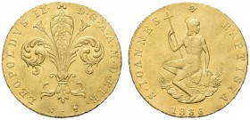 FIRENZE. Leopoldo II d’Asburgo-Lorena, 1824-1859. Ruspone 1836. Au gr. 10,41 Dr. Giglio. Rv. San Giovanni Battista, seduto su zolla, regge lunga croce...