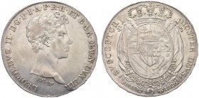 FIRENZE. Leopoldo II d’Asburgo-Lorena, 1824-1859. Francescone 1826. Ar gr. 27,19 Dr. Testa giovanile a d. Rv. Stemma coronato, con collare del Toson d...