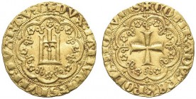 GENOVA. Simon Boccanegra, Doge IV, 1356-1363. Genovino, sigla G-S. Au gr. 3,43 Dr. DVX IANVEN SIVM qVARTV G Castello in cornice d'archi. Rv. CONRADV R...