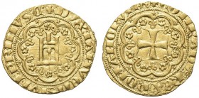 GENOVA. Simon Boccanegra, Doge IV, 1356-1363. Genovino C-A. Au gr. 3,52 Dr. DVX IANVENSIVM QVUARTV C Castello in cornice d’archi. Rv. CONRADV REX ROMA...