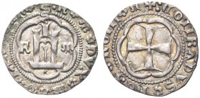 GENOVA. Filippo Maria Visconti, 1421-1435. Grosso sigle FM. Ar gr. 2,55 Dr. F M DVX MED IANVE Castello in cornice d’archi. Rv. CONRADVS REX ROM A Croc...