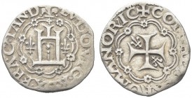 GENOVA. Luigi XII, re di Francia e Signore di Genova, I periodo, I° Periodo 1499-1507. Testone. Ar gr. 7,45 Dr. LVDOVIC REX FRANC IAN D Castello in co...