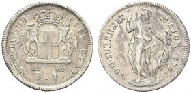GENOVA. Dogi Biennali, III Fase, 1637-1797. Lira 1794. Ar gr. 4,03 Dr. DUX ET GUB REIP GENU Stemma coronato tra due grifi. Rv. NON SURREXIT MAJOR 1794...