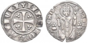 MILANO. . Repubblica, 1250-1310. Ambrosino piccolo. Ar gr. 2,00 Dr. MEDIOLANV Croce potenziata; agli angoli, quattro trifogli. Rv. S AMB ROSIV Sant'Am...