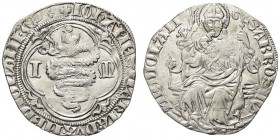 MILANO. . Giovanni Maria Visconti, 1402-1412. Pegione. Ar gr. 1,90 Simile a precedente. CNI 2/45; Cr. 2/A. Buon BB