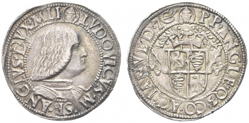 MILANO. . Ludovico Maria Sforza, detto il Moro, 1494-1500. Testone. Ar gr. 9,57 ...
