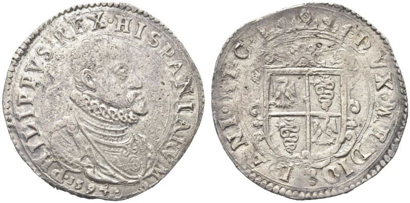 MILANO. . Filippo II di Spagna, duca di Milano, 1554-1598. Scudo 1594. Ar gr. 31...