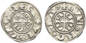 VERONA. Anonime dei primi scaligeri, 1259-1329. Grosso da 20 Denari. Ar gr. 1,24 Dr. Doppio giro di leggenda. Quella esterna: + CI + EV + CI + IV. Que...