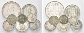 LOTTI. Tentativo di collezione di monete svizzeri in album contentente n. 213 monete coi tagli dal 10 rappen, 20 rappen, 1/2 franco, franco, 2 franchi...