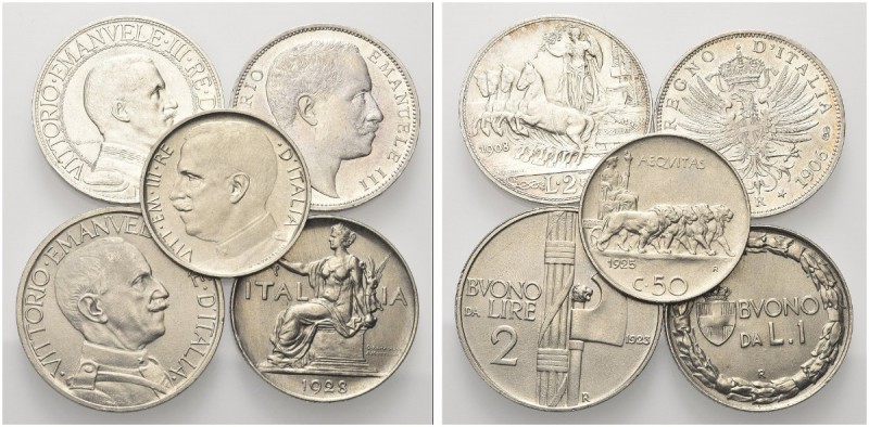 LOTTI. Lotti di n. 6 Monete del Regno d’Italia: si segnalano 2 Lire 1906 (Più ch...