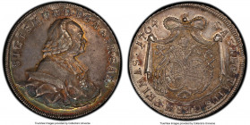 Salzburg. Sigismund III Taler 1764 AU55 PCGS, KM403.1, Dav-1257. An aesthetically refined example with a most fetching crescent of iridescence and ove...