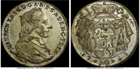 Salzburg. Hieronymus 10 Kreuzer 1788-M AU58 NGC, KM464. Dressed in a sweeping silty patination and certified borderline Mint State. Ex. Eric P. Newman...