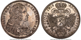 Karl VI 15 Kreuzer 1728 MS63 NGC, Graz mint, KM1624. A notable one year type featuring impressively crisp engraved details projecting towards the view...