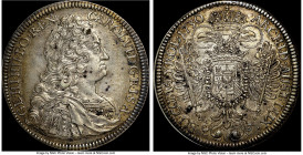 Karl VI Taler 1730 AU55 NGC, Breslau mint, KM819.3, Dav-1098. Handsomely toned with a few small spots of patination. Ex. Eric P. Newman Collection (He...