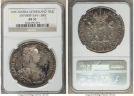 Maria Theresa Ducaton 1749-R AU55 NGC, Antwerp mint, KM8, Dav-1280. A scarce issue generally encountered in lesser states of preservation and usually ...