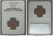 Leopold I 2 Centimes 1858 MS63 Brown NGC, KM4.2. A wholesome offering and the only of the date certified by NGC.

HID09801242017

© 2020 Heritage Auct...