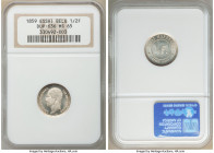 Leopold I Essai 1/2 Franc 1859 MS65 NGC, KM-Pn54, Dupriez-636. A deeply watery Gem Mint State specimen with exceedingly Prooflike appearances and ampl...