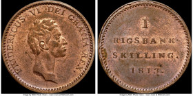 Frederick VI Rigsbankskilling 1813 MS64 Red and Brown NGC, KM680. Well-preserved with substantial remaining luster. Ex. Eric P. Newman Collection (Her...
